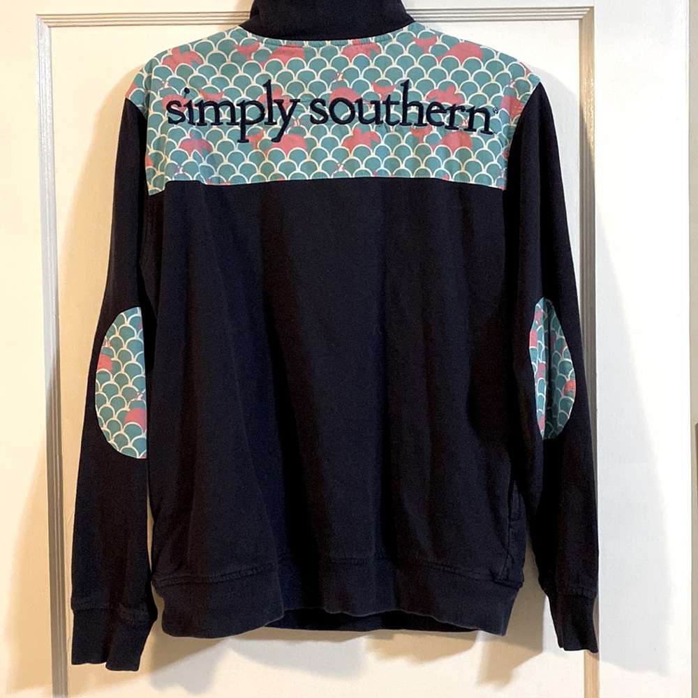 💙Free Shipping🩵 Simply Southern Whale and Mermaid Zippered Pullover- Size Small - Picture 4 of 5